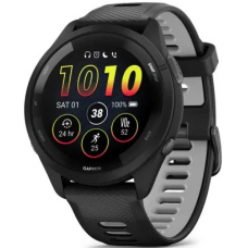 Garmin Forerunner 265 Black Bezel and Case with Black/Powder Gray Silicone Band 46mm