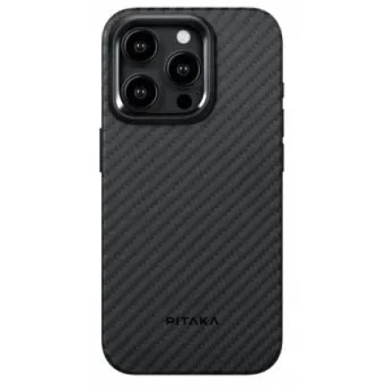 Чехол iPhone 15 Pro Pitaka MagEZ Case Pro 4 Shock Resistant Black Gray Black (Черный)